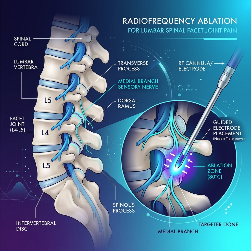 Radiofrequency Ablation RFA Spine Diagram